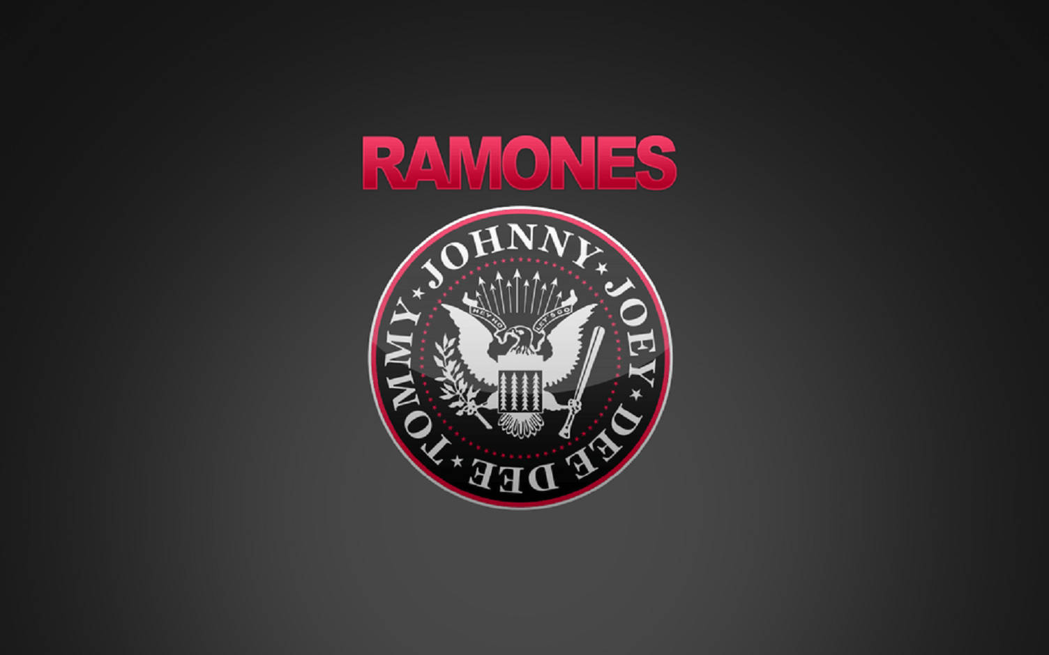 American Rock Band Ramones Eagle Seal Logo With Pink Typography Wallpaper