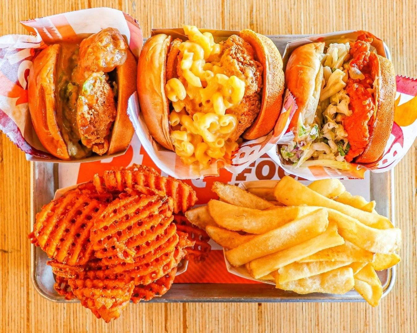 An Extra-large Feast - High Servings Of Fast Food Wallpaper