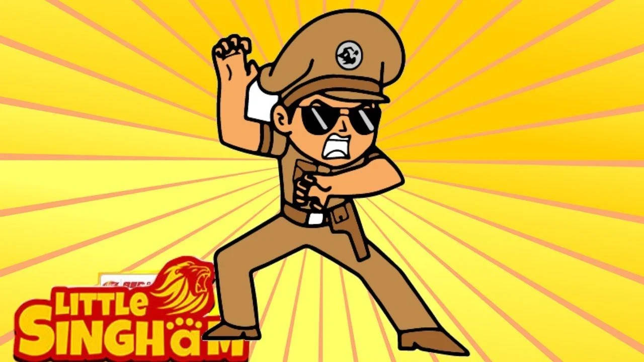 Angry Little Singham Policeman Wallpaper
