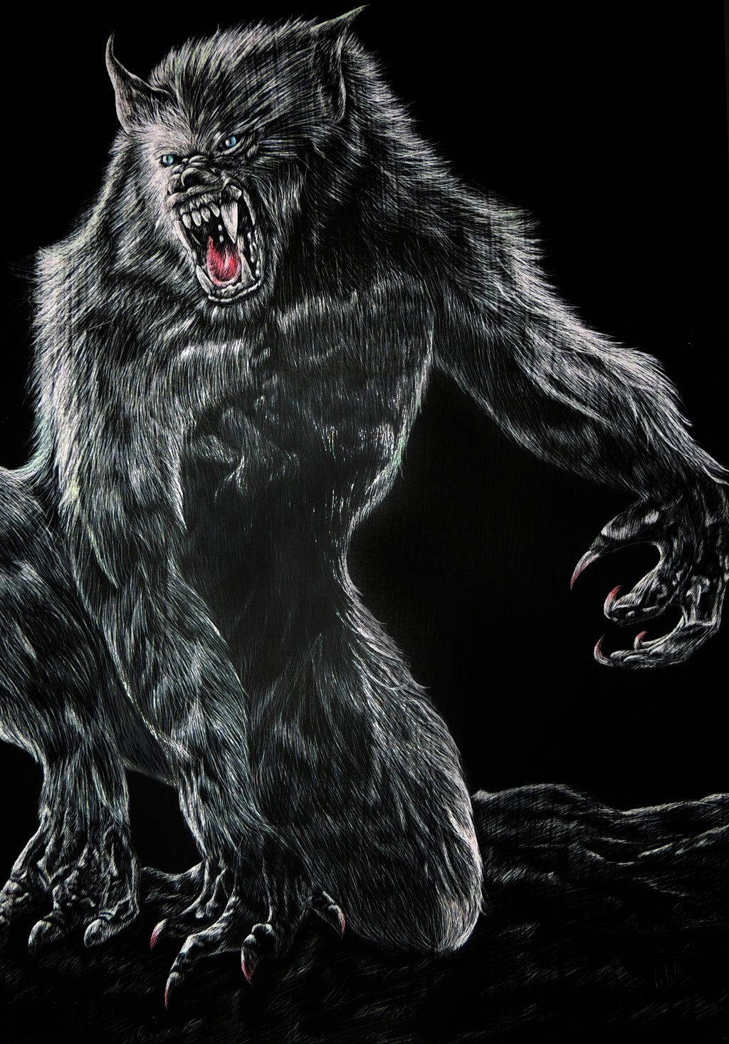Angry Werewolf Art Drawing Wallpaper