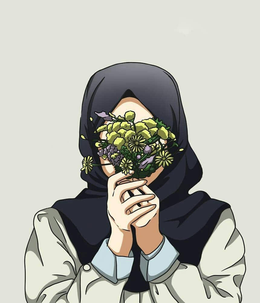 Anime Hijab Drawing Wallpaper
