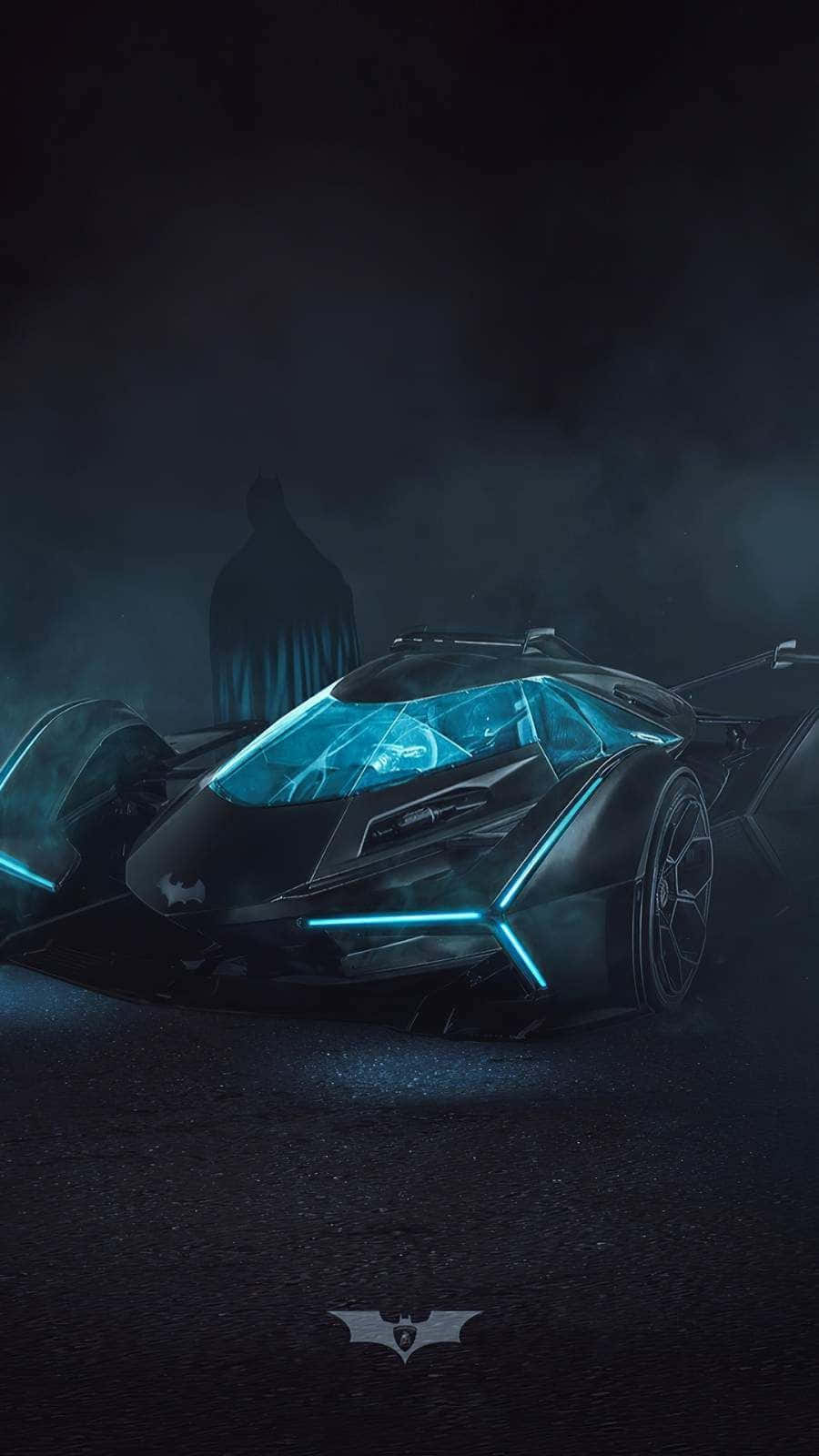 Batman Monster Car Blue Transparent Wallpaper