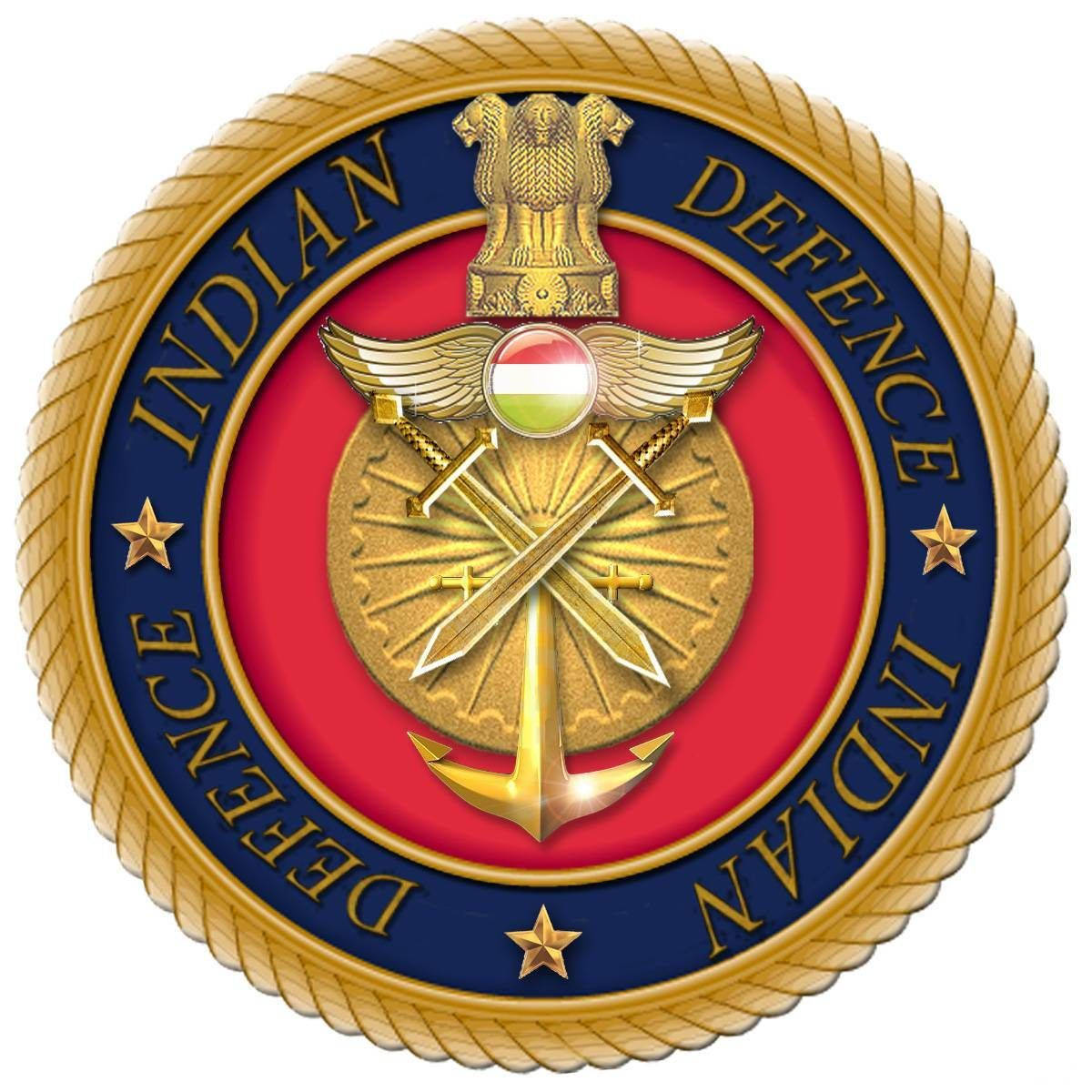 Captivating Power: Indian Army Logo Featuring Two Swords And Anchor Wallpaper