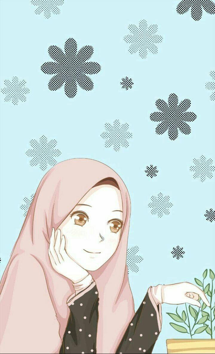 Cutesy Anime Hijab Wallpaper