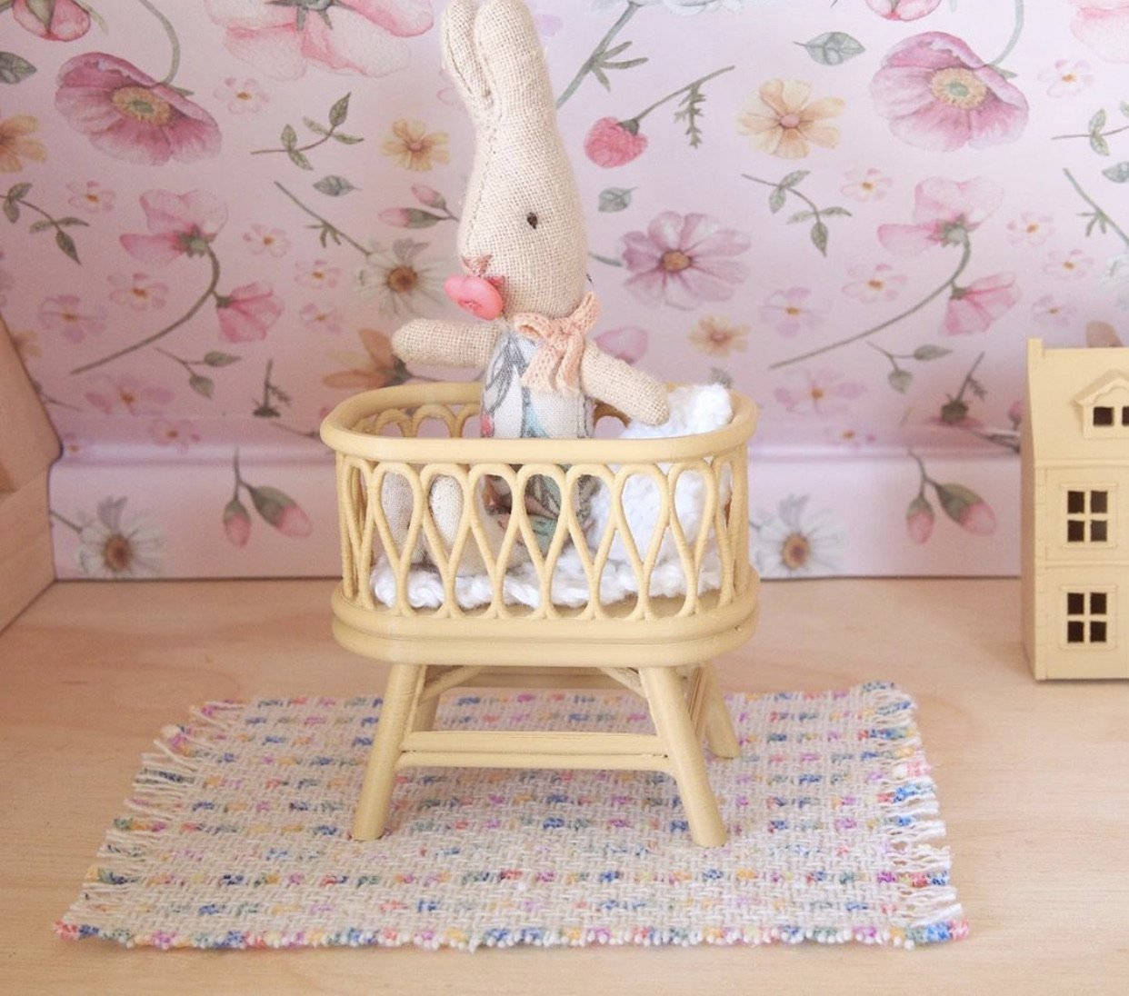 Dollhouse Bunny In A Crib Wallpaper