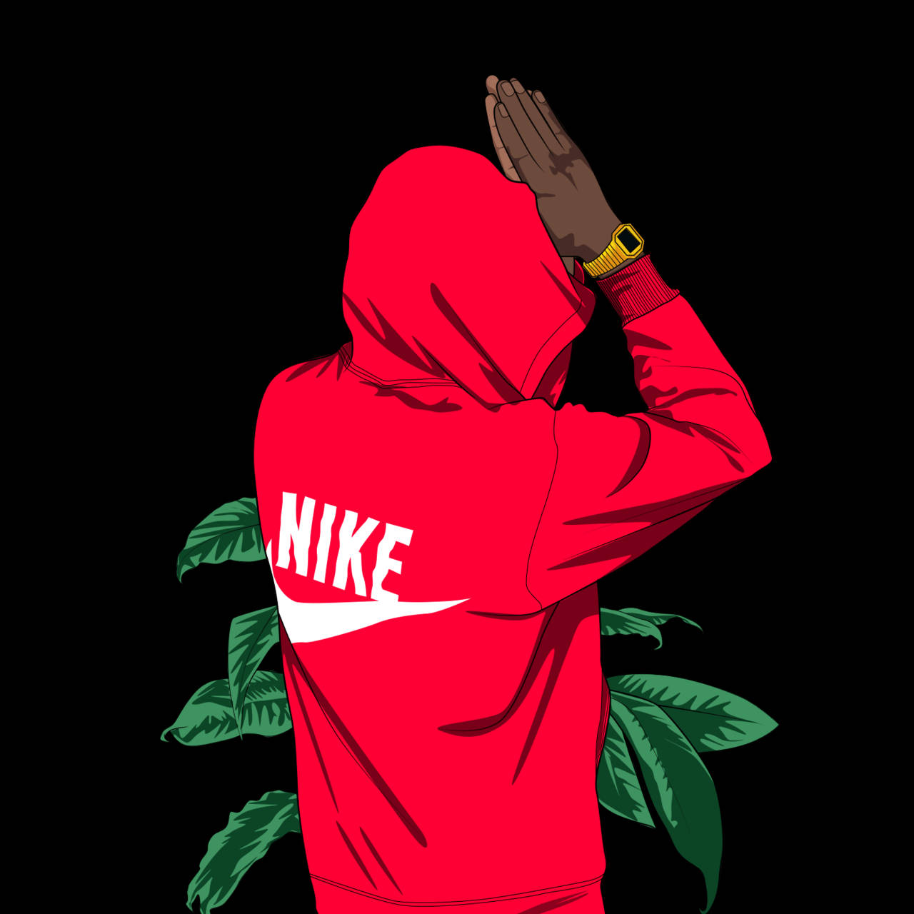 Dope Cartoon Nike Hoodie Wallpaper