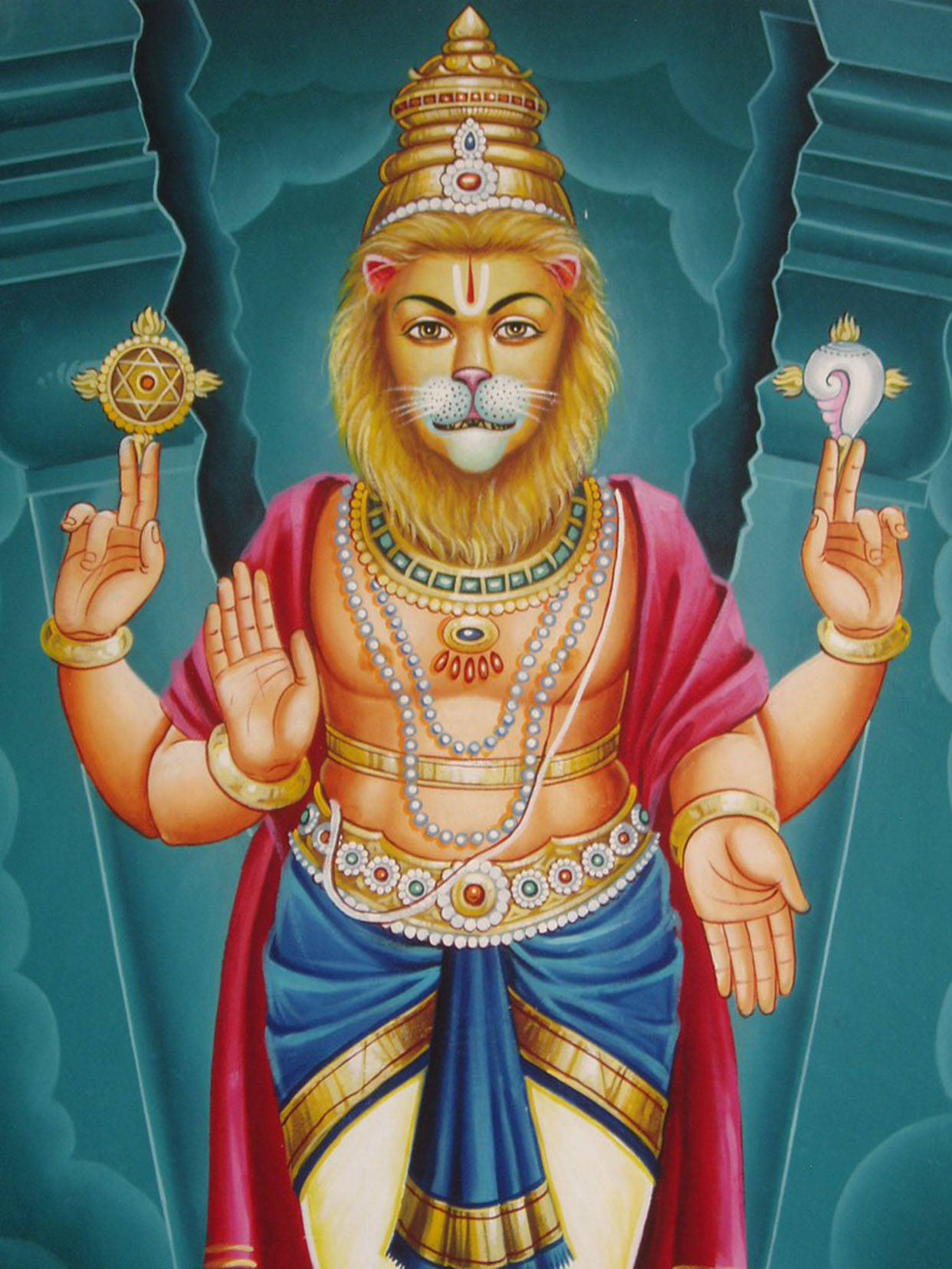 Hindu Lord Narasimha Artwork Wallpaper