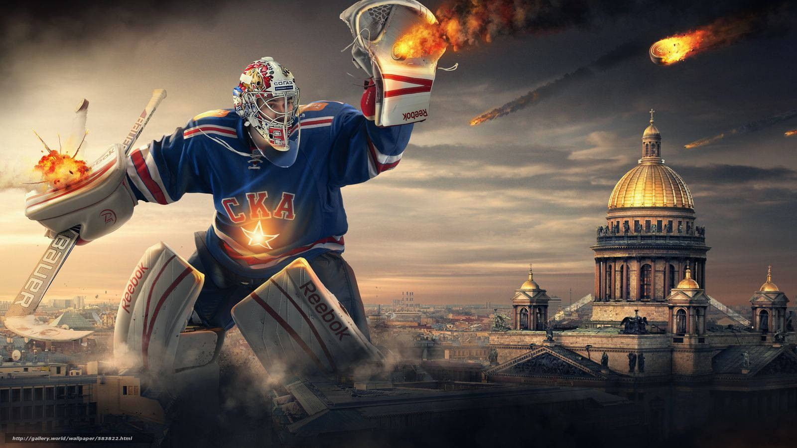 Ice Hockey Ska Saint Petersburg Goaltender Graphic Design Wallpaper