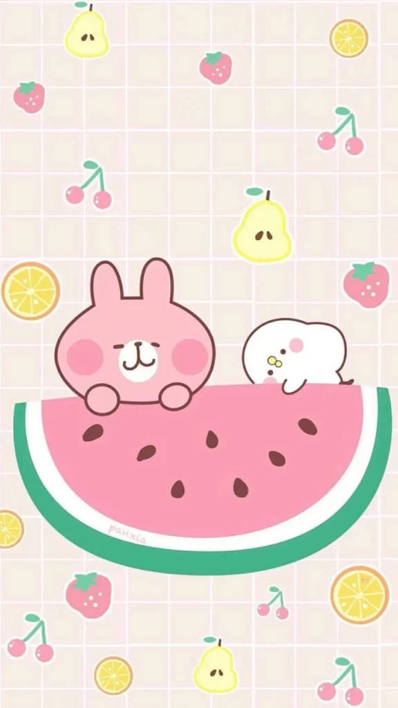 Ipad Pro Cute Rabbit With Watermelon Wallpaper