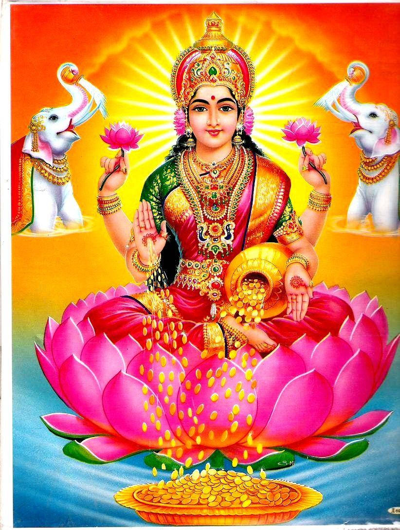 Lakshmi Wealth And Purity Goddess Wallpaper