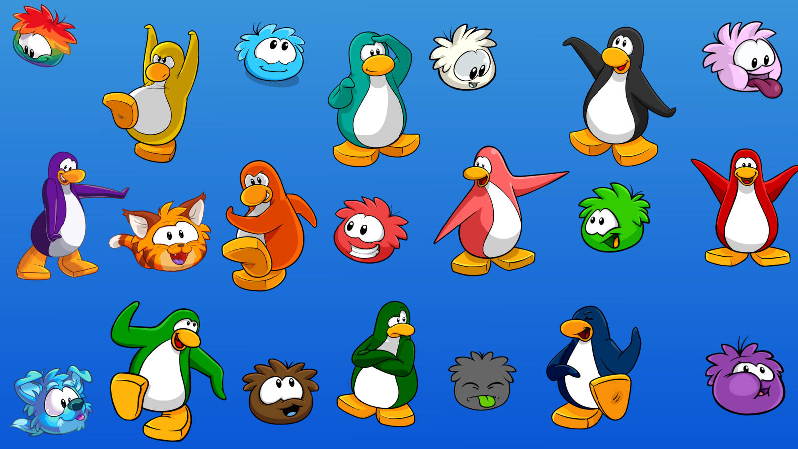 Magnificent Club Penguin Characters Wallpaper