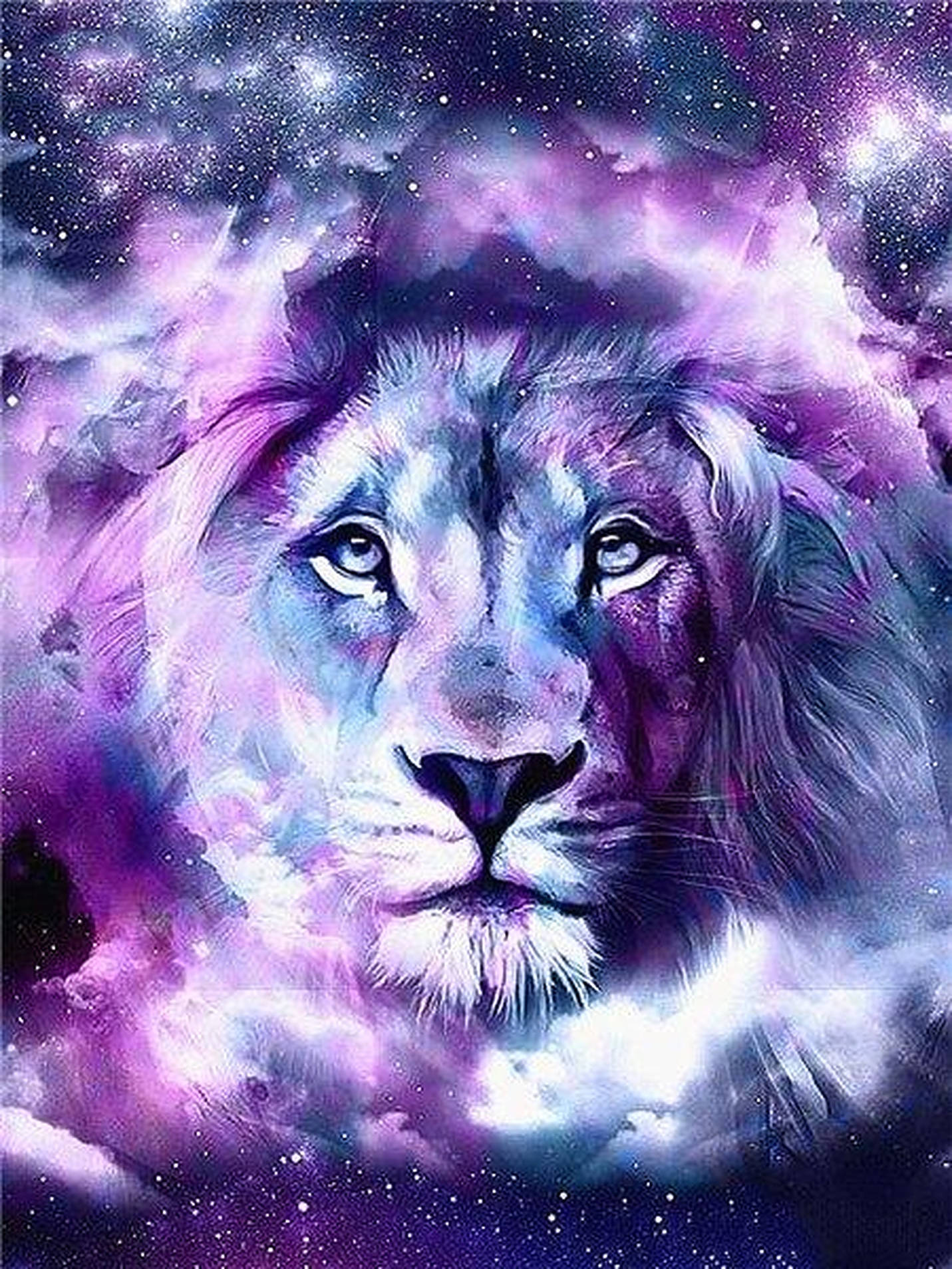 Majestic Lion Galactic Portrait Wallpaper