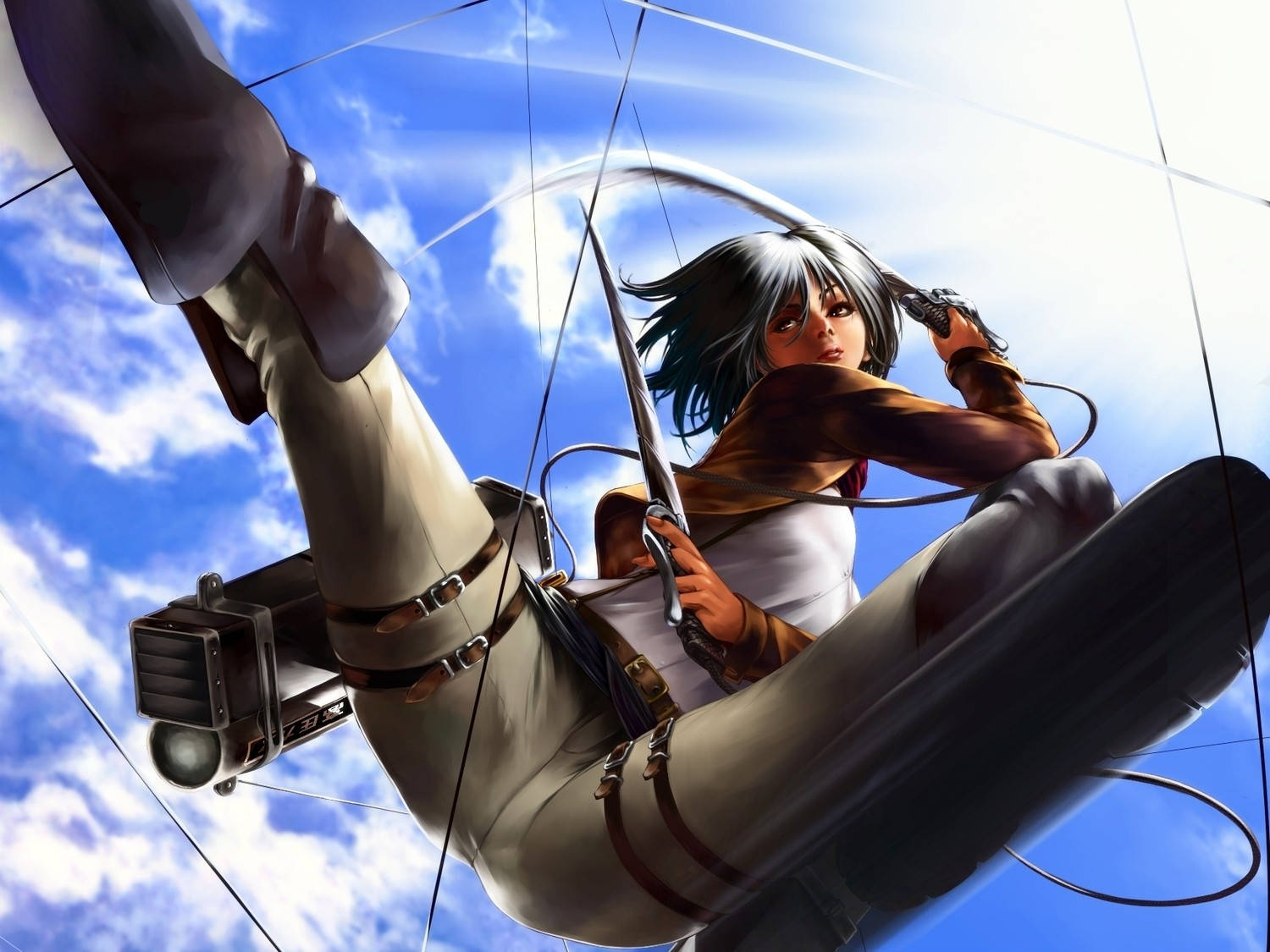 Mikasa Ackerman Mid Air Wallpaper