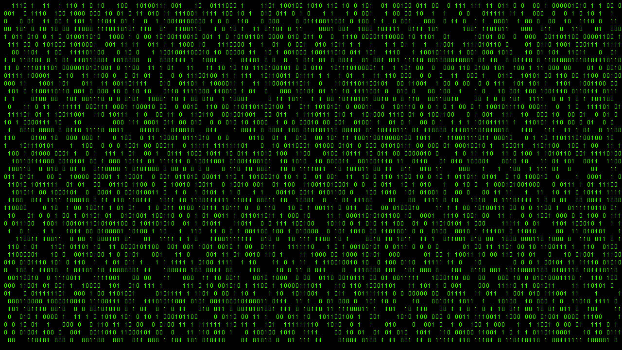 Neon Green Binary Matrix Wallpaper