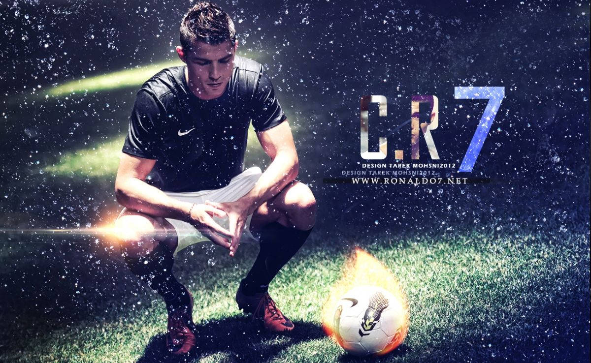 Professional Athlete Cristiano Ronaldo Focused In Preparation Wallpaper