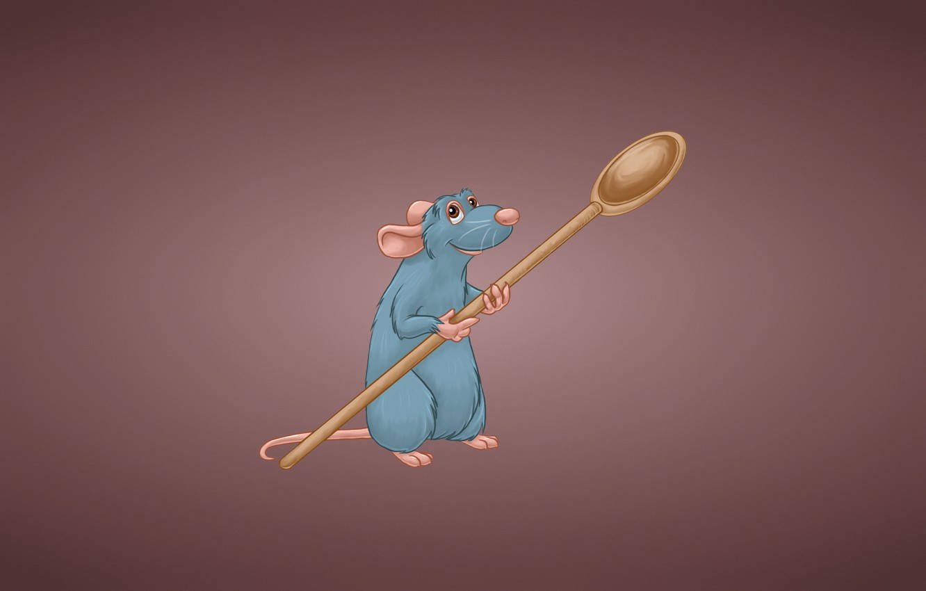 Remy And Wooden Spoon Of Ratatouille Wallpaper