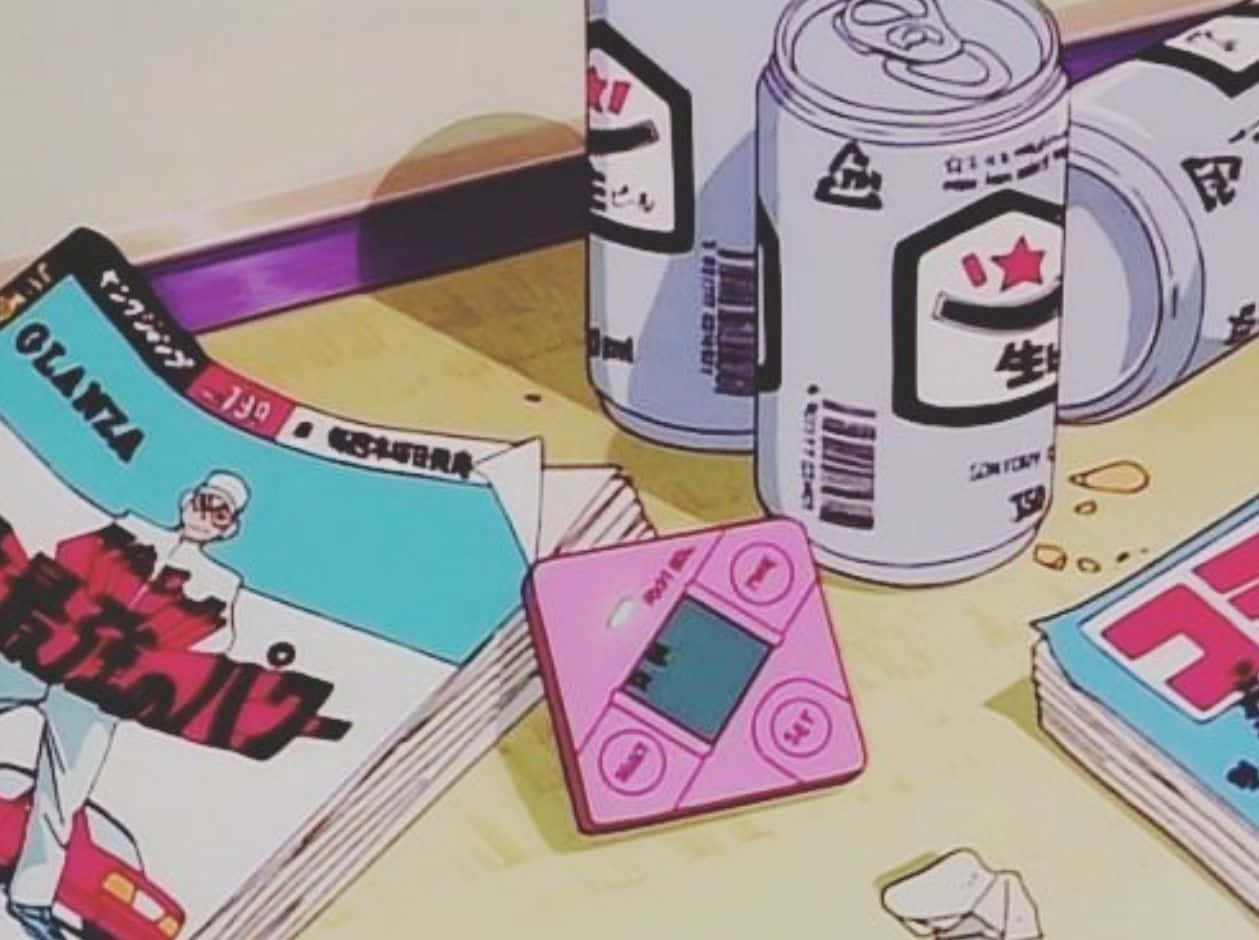 Retro Anime Messy Cans Wallpaper