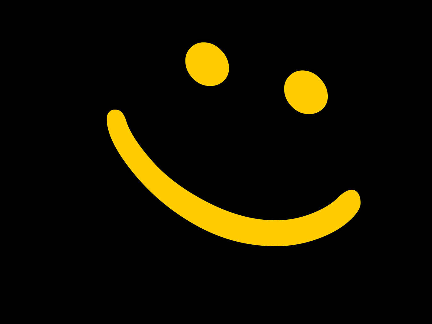 Simple Yellow Smiley Line Graphic Wallpaper