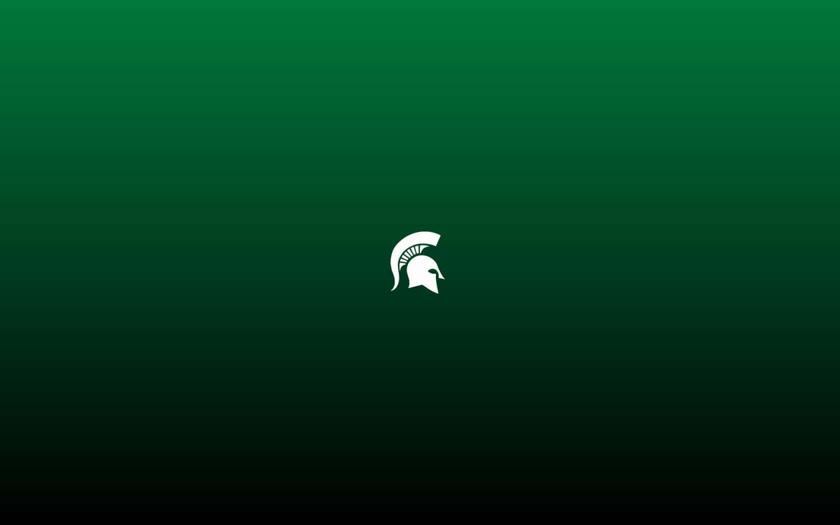 Small Michigan State Spartans Logo Green Background Wallpaper