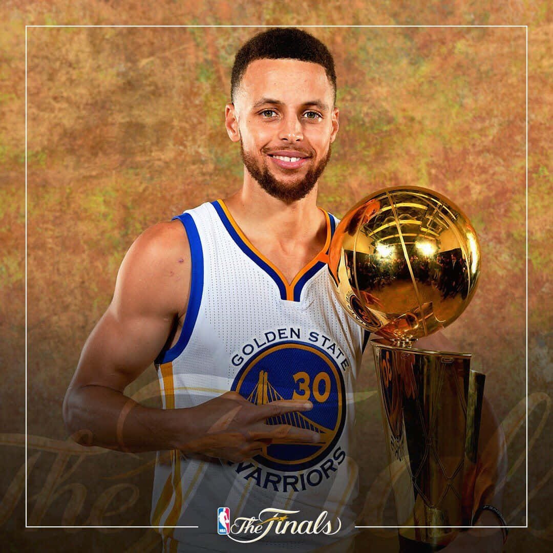Stephen Curry Cool Championship Trophy Wallpaper