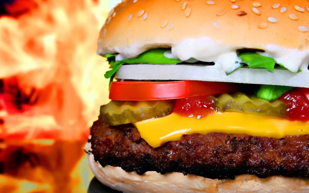 Tasty Cheeseburger Food Desktop Wallpaper