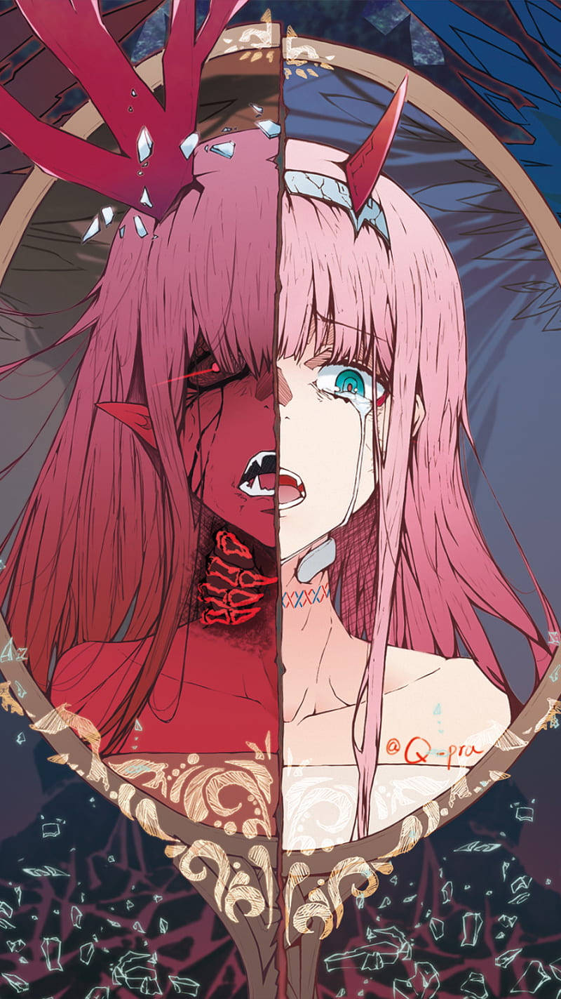 Two Sides Of Zero Two Phone Wallpaper