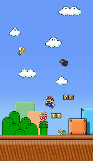 A Mario Bros Game With A Lot Of Characters Wallpaper