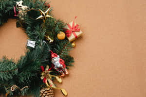 Aesthetic Christmas Wreath Laptop Wallpaper