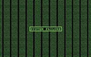 Aligned Green Matrix System Failure Wallpaper