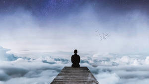 Alone Above The Clouds Wallpaper