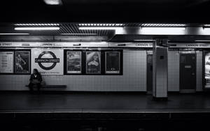 Alone Woman In Subway Wallpaper