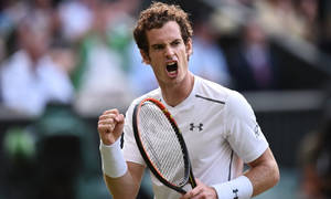 Andy Murray Passionately Celebrating A Victorious Moment Wallpaper