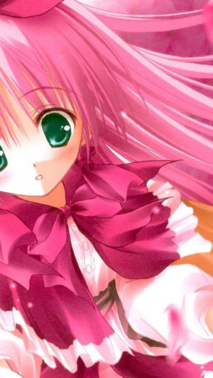 Anime Girl Cute Girly Phone Screen Wallpaper