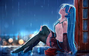 Anime Girl Showering In The Most Beautiful Rain Wallpaper