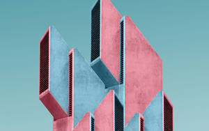 Architecture Pastel Geometric Building Wallpaper