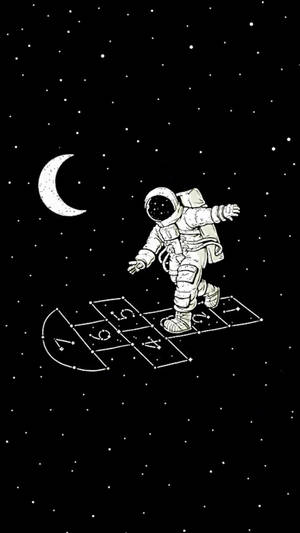 Astronaut Aesthetic Hopscotch In Space Wallpaper