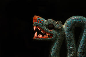 Aztec Snake Statue Wallpaper