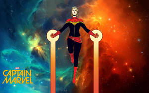 Captain Marvel 4k Cartoon Illustration Flying Wallpaper
