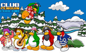 Club Penguin Singing Carols Wallpaper