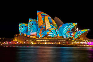 Colorful Sydney Opera House Australia Wallpaper