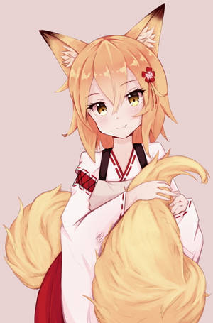 Cute Anime Characters In Fox Costume Wallpaper