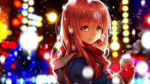 Cute Anime Characters In Snow Wallpaper