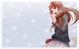 Cute Anime Characters With Snowflakes Wallpaper