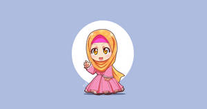 Dressed-up Anime Hijab Girl Wallpaper