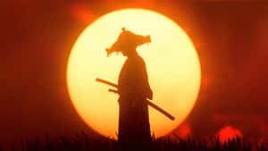 Fierce Samurai Warrior In Action Wallpaper