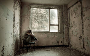 Girl Alone In Old Room Wallpaper