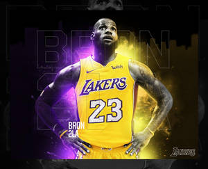 Glowing Lebron James Lakers Wallpaper