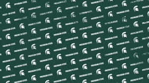 Green And White Michigan State Spartans Pattern Wallpaper