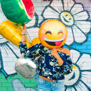 Happy Emoji Balloon Wallpaper