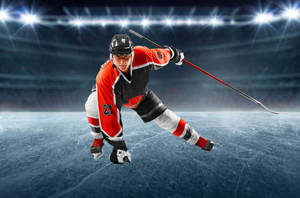 Ice Hockey Player Graphic Art Design Wallpaper